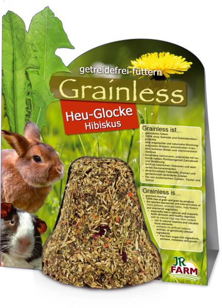 JR Farm Grainless Heu-Glocke Hibiskus mit Verpackung